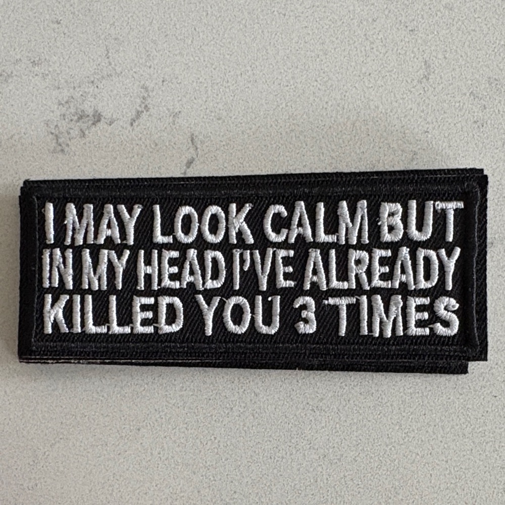 Black and White Embroidered Patch